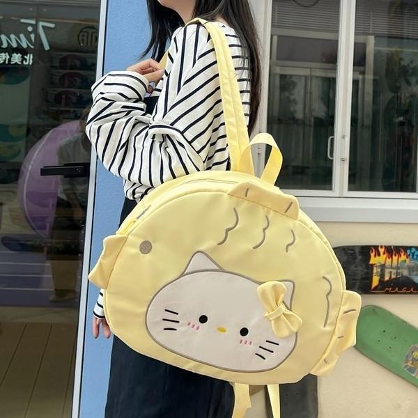 Backpack Cat Pattern Student Large Capacity Outdoor Cartoon Schoolbag Leisure