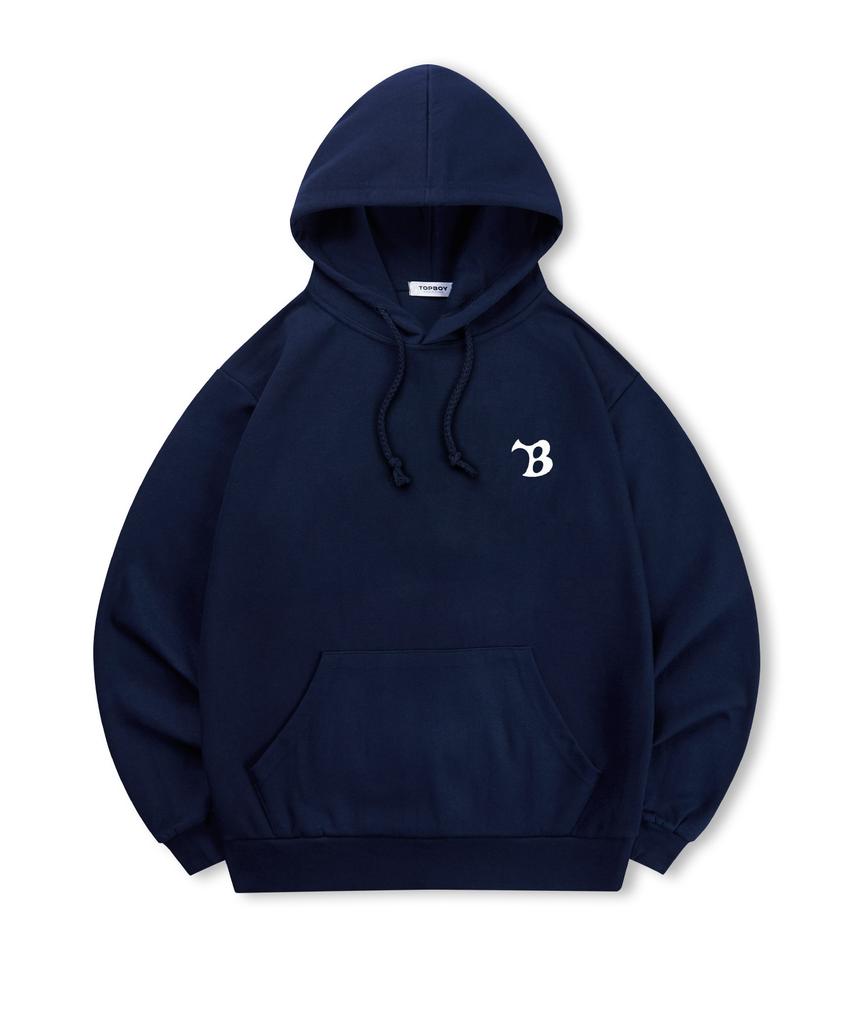 [Non-Fleece Or Fleece] Boomerang Logo Print Hooded Sweatshirt (Type A)