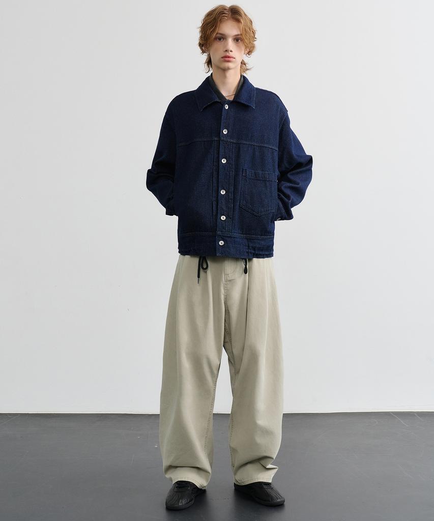KNOUUN Wide Tapered Chino Pants (Light Gray)
