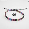 Bracelet Tissé Coloré en Coton-Lin Ajustable Fait Main