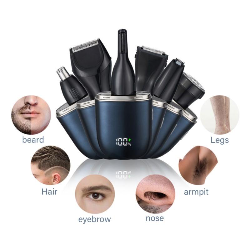 Multifunctional Hair Removal Tool with Double Edge Shaver Waterproof Beard Trimmer USB Charging for Travel