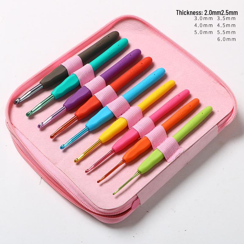 Beginner Soft-Grip Crochet Hook Set for DIY Knitting and Micro-Hooking