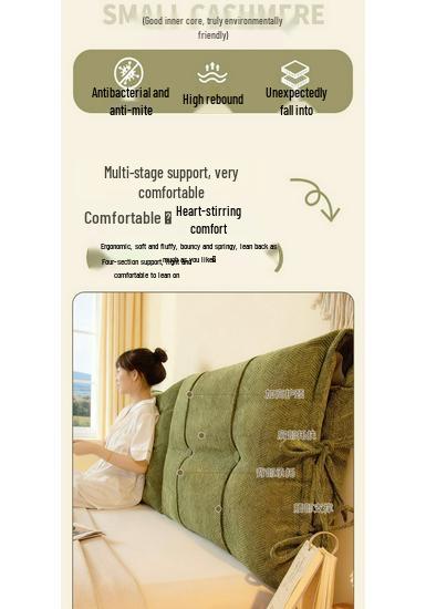 2025 Herringbone Headboard Cushion: Soft Upholstered, Anti-collision, Fixable Bedside Pillow