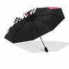1pc Heart Skull Fashionable Automatic Opening/Closing Folding Umbrella with 8 Bones, Windproof Portable, Daily Use098