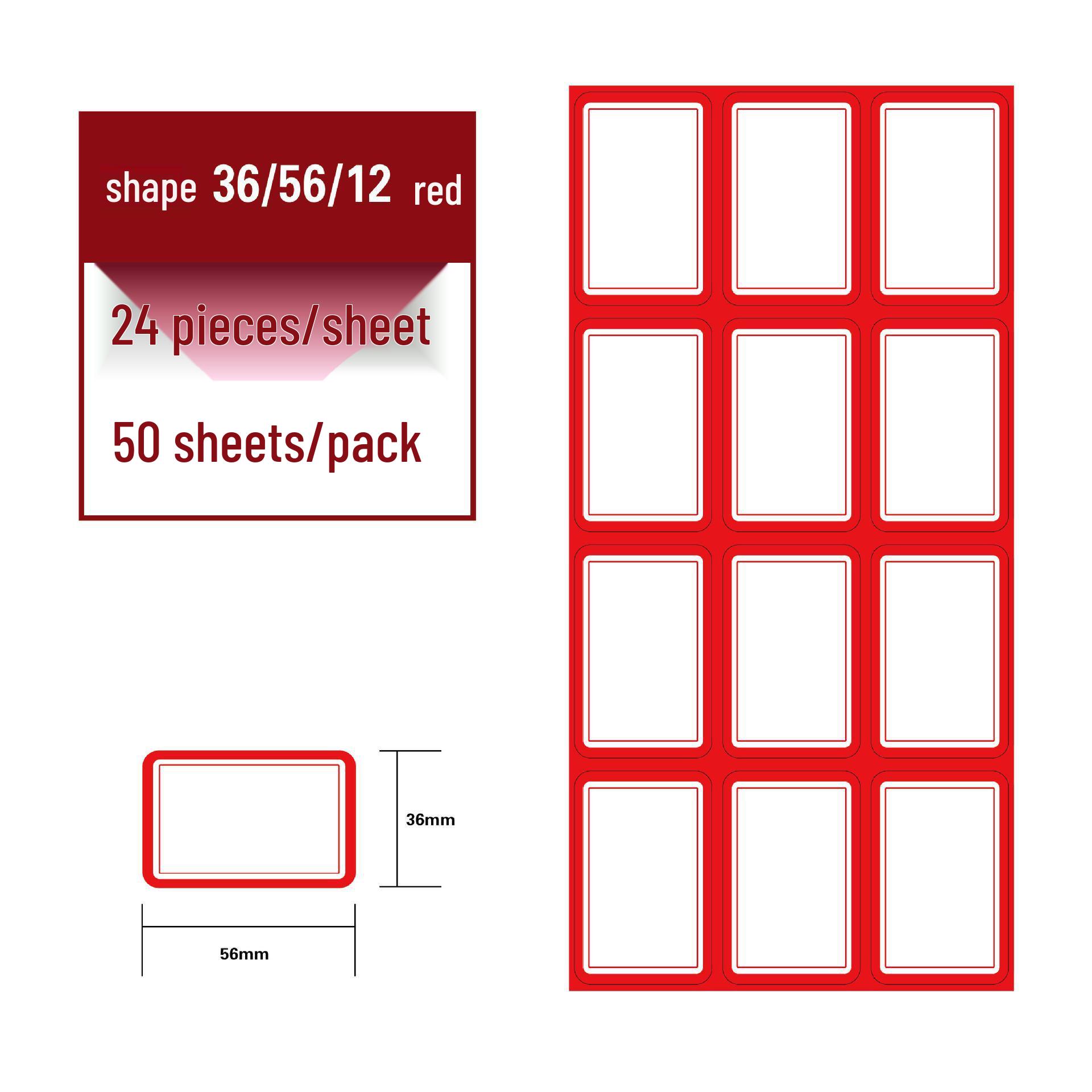 Colorful Self-Adhesive Label Paper - Mouth-Cut Handwritten Name and Price Stickers, 50 Sheets