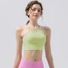 Summer Pleated Halter Sports Yoga Tank Top with Beautiful Back