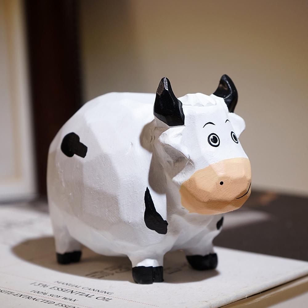 

Wooden Cow Figurine Handmade Carving Cow Ornament Cow Home decor Perfect Gift for animal Lovers Birthday Gift Christmas