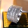 Vintage Female White Crystal Jewelry Cute Silver Color Wedding Rings For Women Luxury Engagement Valentines Day Gift