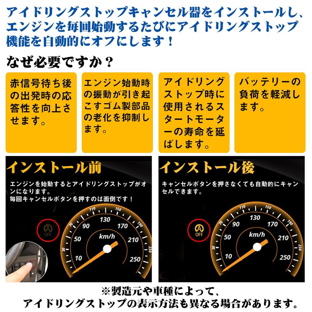Daihatsu Idling Stop Cancel for Atray, High Jet Cargo, Truck, Compatible with S500P, S510P,