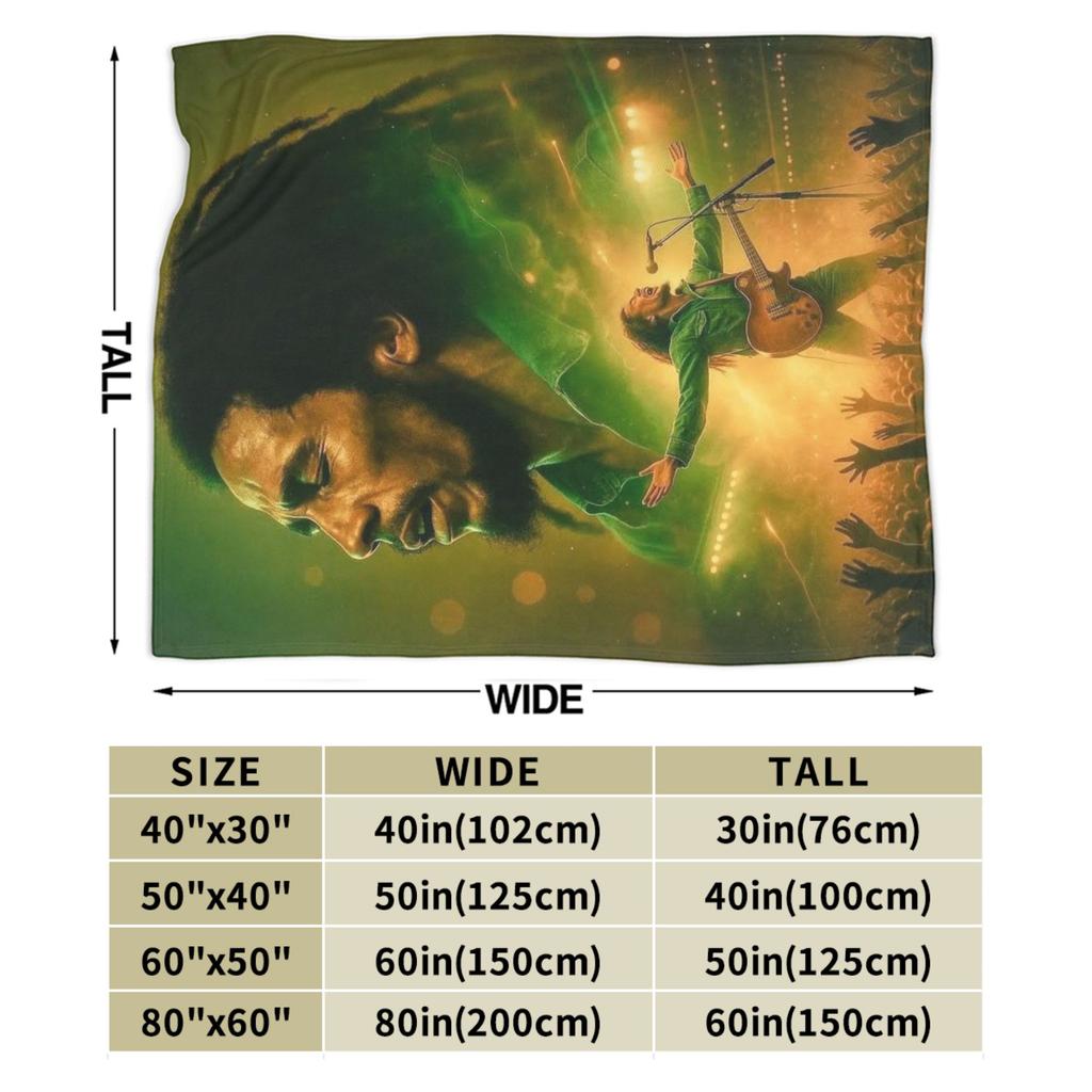 Bob Marley Blanket Reggae Music Fuzzy Vintage Warm Throw Blanket for Bedding Lounge Textile Decor,
