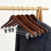 10pcs Solid Wood Hangers with Clips for Shirts T-Shirts Suits Coats and Wardrobe Use