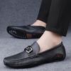 Men's shoes 2025 summer new men's waterproof simple one-pedal casual leather shoes soft-soled lazy driving Doudou shoes