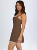French Style Lace Trim Color Block Dress With Knit Fabric For Elegant Evening Wear