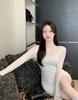 Pure Desire Wind Slim-fitting White Long-sleeved Dress Women's Pleated Design Feeling Waist Sexy Spring and Autumn Bottoming Hip-wrapped Short Skirt