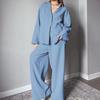 Fashion Style Shirt Pants Suit Fashion Home Wear Oversize Long Sleeve Pant Set