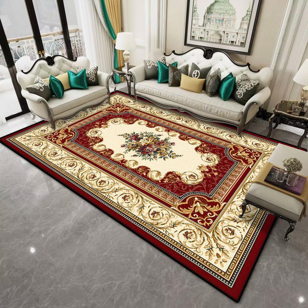 Persian Style Red Large Living Room Carpet Soft Non-slip Decoration Home Dining Room Rug Easy Clean Coffee Tables Mat Washable