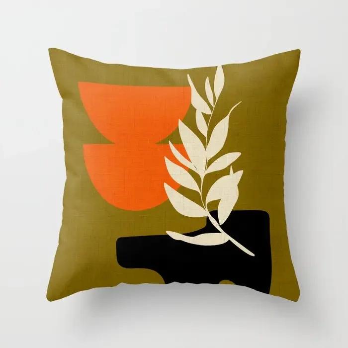 

Декоративная наволочка для подушки Чехлы для подушек Скандинавский Гостиная Современный Геометрический Абстрактный Черный 66x66cm