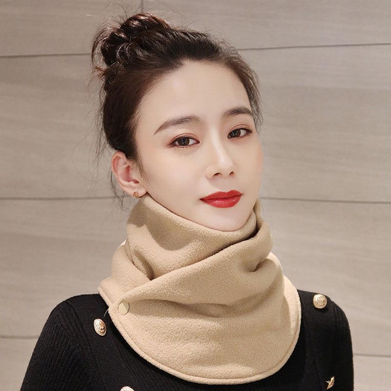 Women's Korean Style Winter Faux Rabbit Fur Knitted Scarf Set