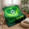 Coperta in Flanella Personalizzata con Nome Testo FC Werder Bremen Logo Calcio Coperta Plaid in Pile Personalizzata Regalo Speciale per Divano Camera da Letto Casa
