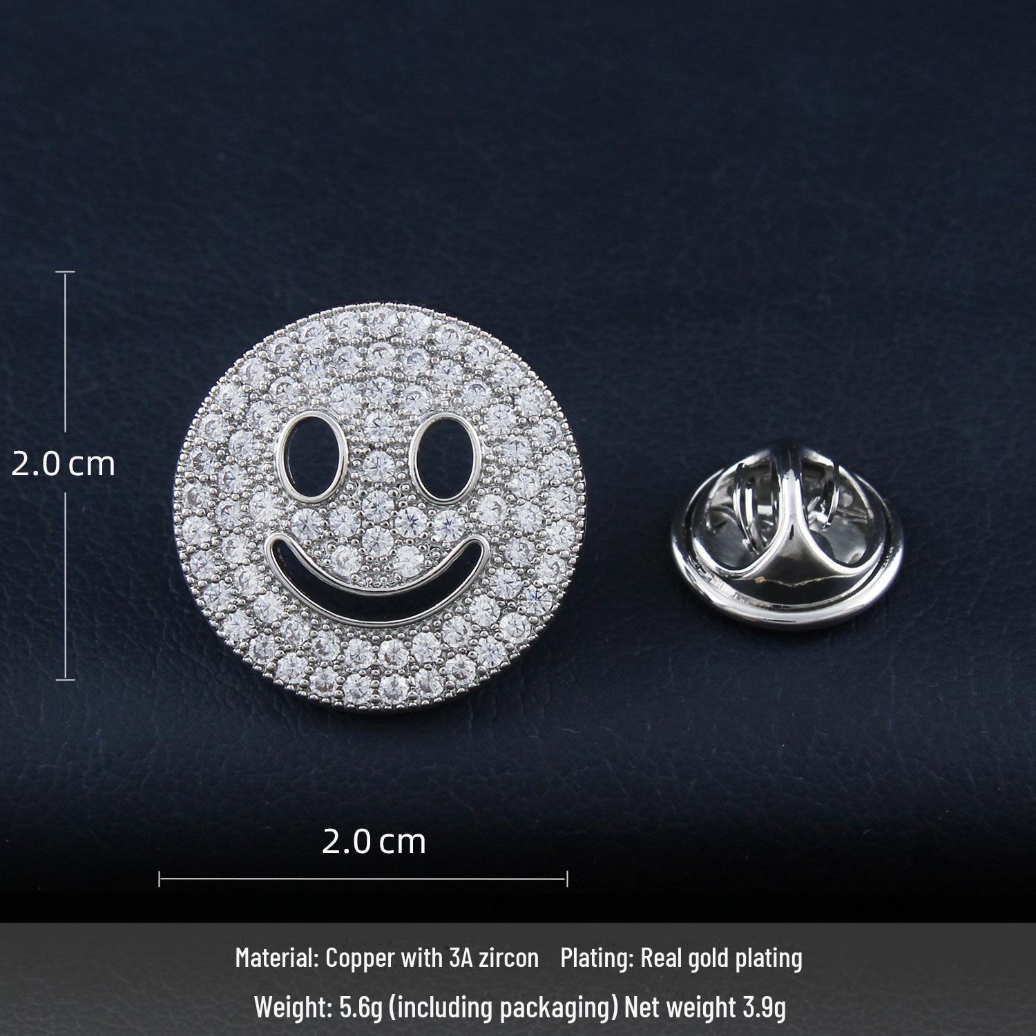 

Элегантная брошь-смайлик унисекс с микроинкрустацией цирконием: Конструкция без швов, защищающая от воздействия внешней среды