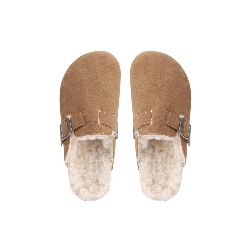 [] Leather Version~ Retro Leather Inner Height Increase Mao Mao Single Shoes Women's Bag Head Half Drag