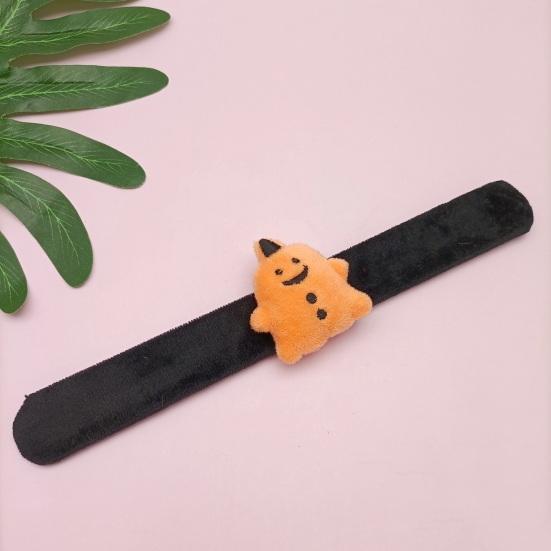 Yousheng Halloween Wristband Cartoon Ghost Decor Soft Plush Bracelet Circle Children Halloween Party Slap Bracelet Unisex Snap Ring