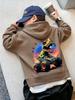 Spring and Summer Children's Fun Dinosaur Car Casual Hooded Sweatshirt - Boys' and Girls' Round Neck Cute Breathable Top