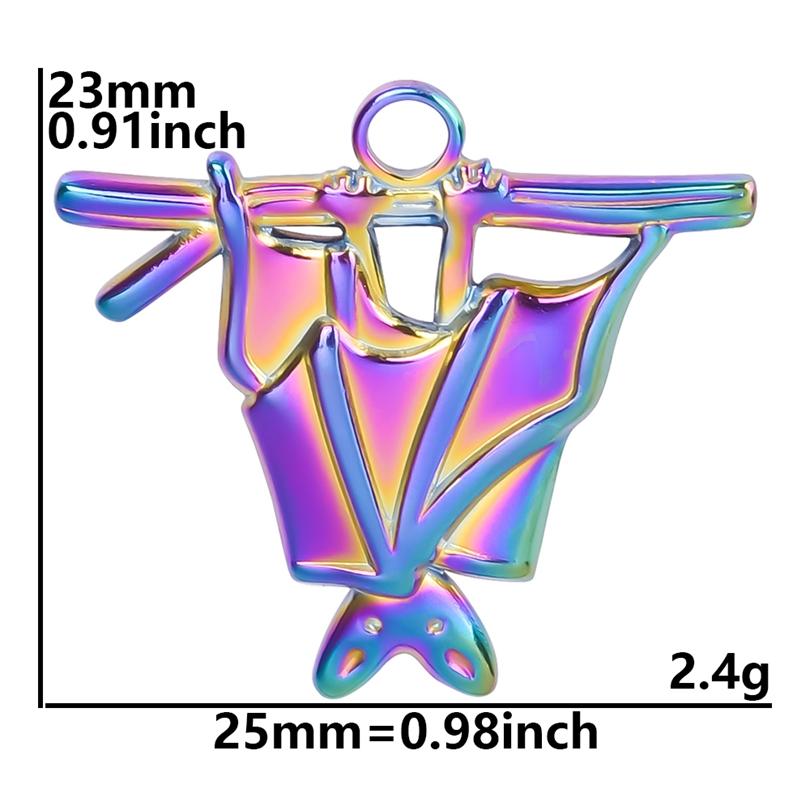Fashion Rainbow Color Stainless Steel Butterfly Charms For Jewelry Making Supplies Animal Pendant Charm Bee Wolf Insect Findings