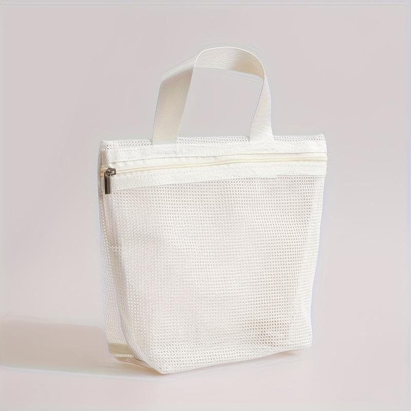 Portable Mesh Hollow Out Drain Toiletry Bag Travel Beach Swimming Storage Handbag