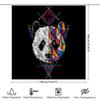 Geometrischer Panda Duschvorhang Moderne Abstrakte Kunst Badezimmer Dekoration Waschbarer Wasserdichter Stoff Einsatz Set