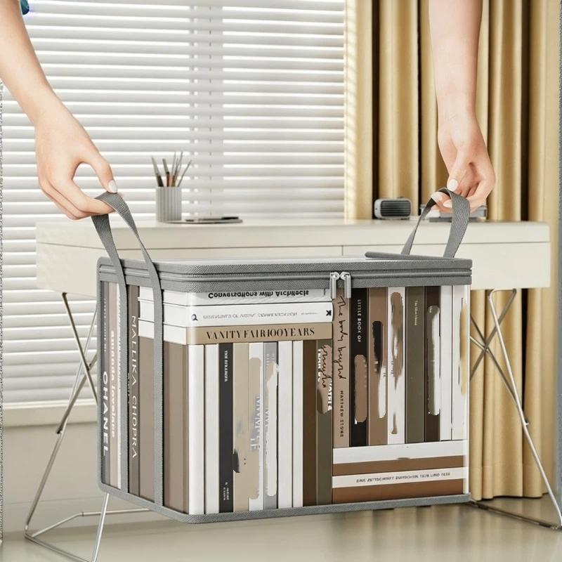 Faltbare Transparente Wasserdichte Buchbox Studentenwohnheim Klassenzimmer Haushalt Buch Aufbewahrungsbox