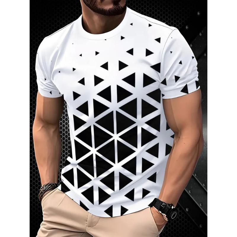 Sommer Herren 3D-Druck Rundhals-T-Shirt