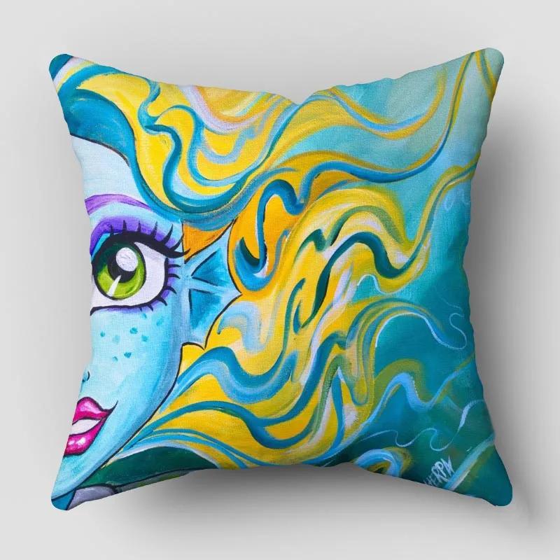 Monster High Pillow Cover Bedroom Home Office Decorative Pillowcase Square Zipper Pillow Cases Satin Fabric 10.16WJY