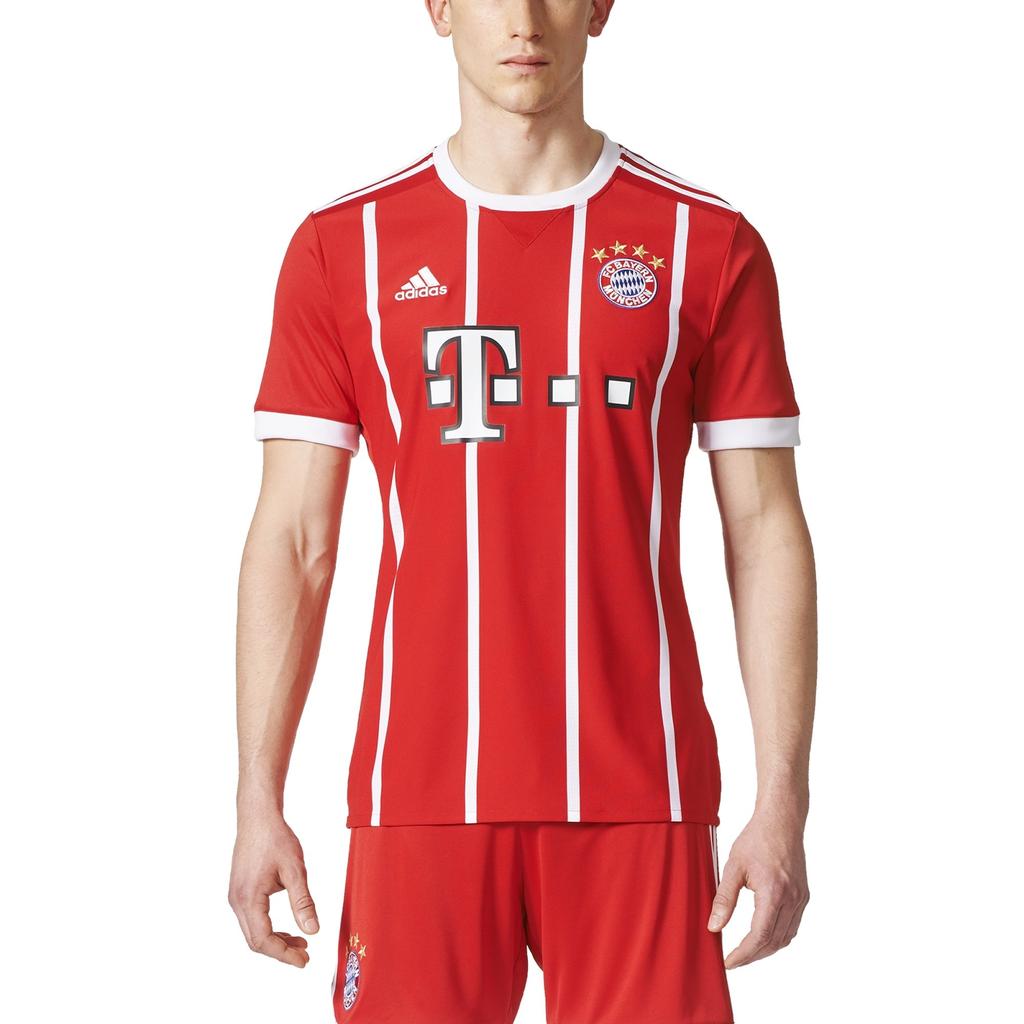 adidas Soccer Jersey Bayern Munich Black 17 18 Home Fan Version Men's Red AZ7961
