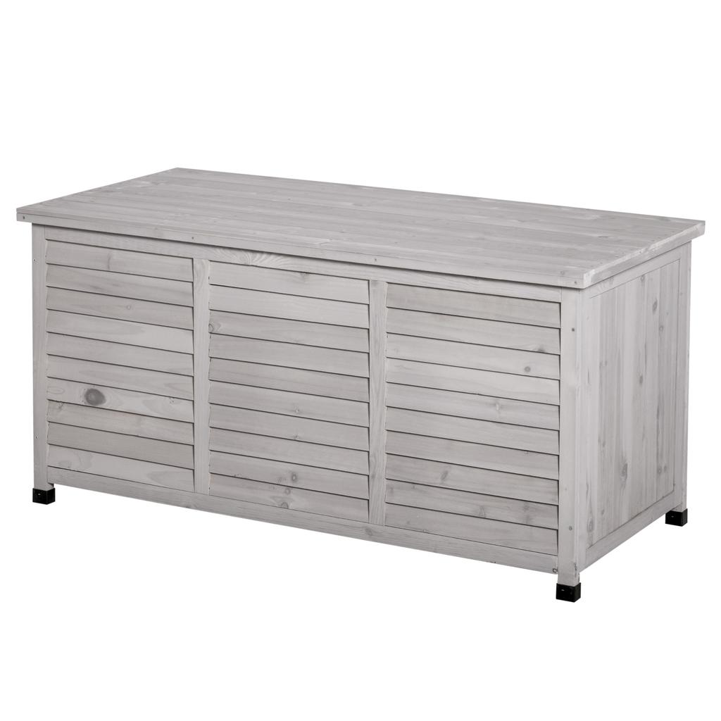 Gartenbox Weather Resistant Breathable Cushion Box Storage Box Spruce Wood Gray 127 X 56 X 60 Cm