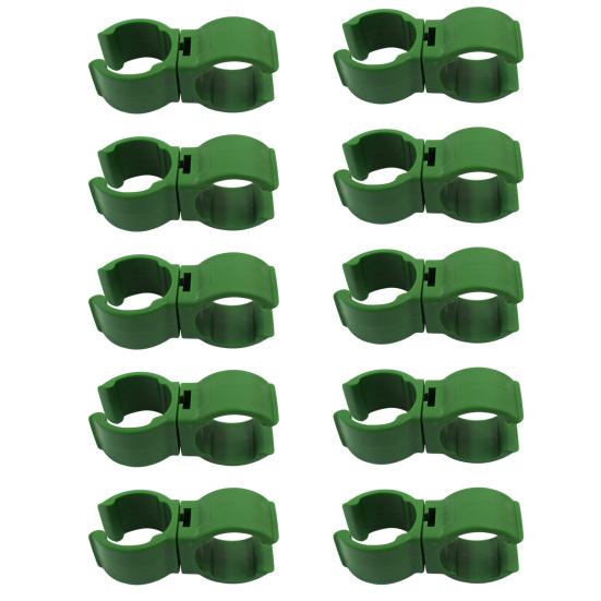 10Pcs Green Plastic Plant Clips – 360° Rotating Garden Stake Connectors, Universal Cross Pipe Clamps for Tomato Cages, Trellis & Vine Supports 10pcs-8 mm