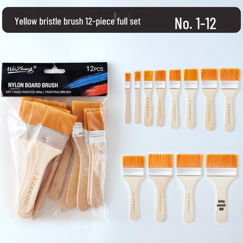 Nylon Bristle Art Brush with Wood Handle for Oil Painting