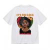 Women's Natural Hair Power Tee Graphic Unisex White 100% Cotton Summer T-shirt