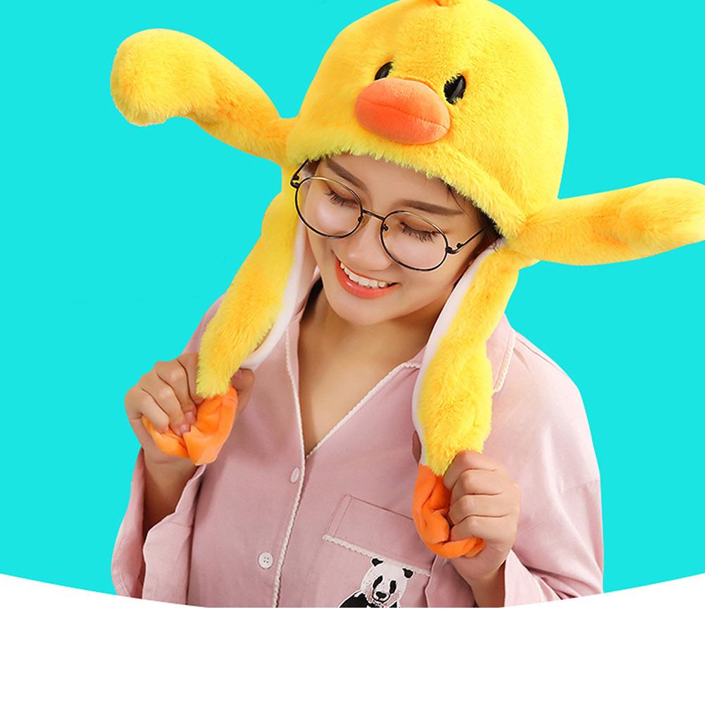 Buy Cute Plush Pinching Duck Hat Move Ear Animal Plush Airbag To