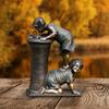 Latest Boy & Girl Sculpture Bath Pressure Water Statue Courtyard Resin Craft Garden Ornaments Garden Decoration Statue
