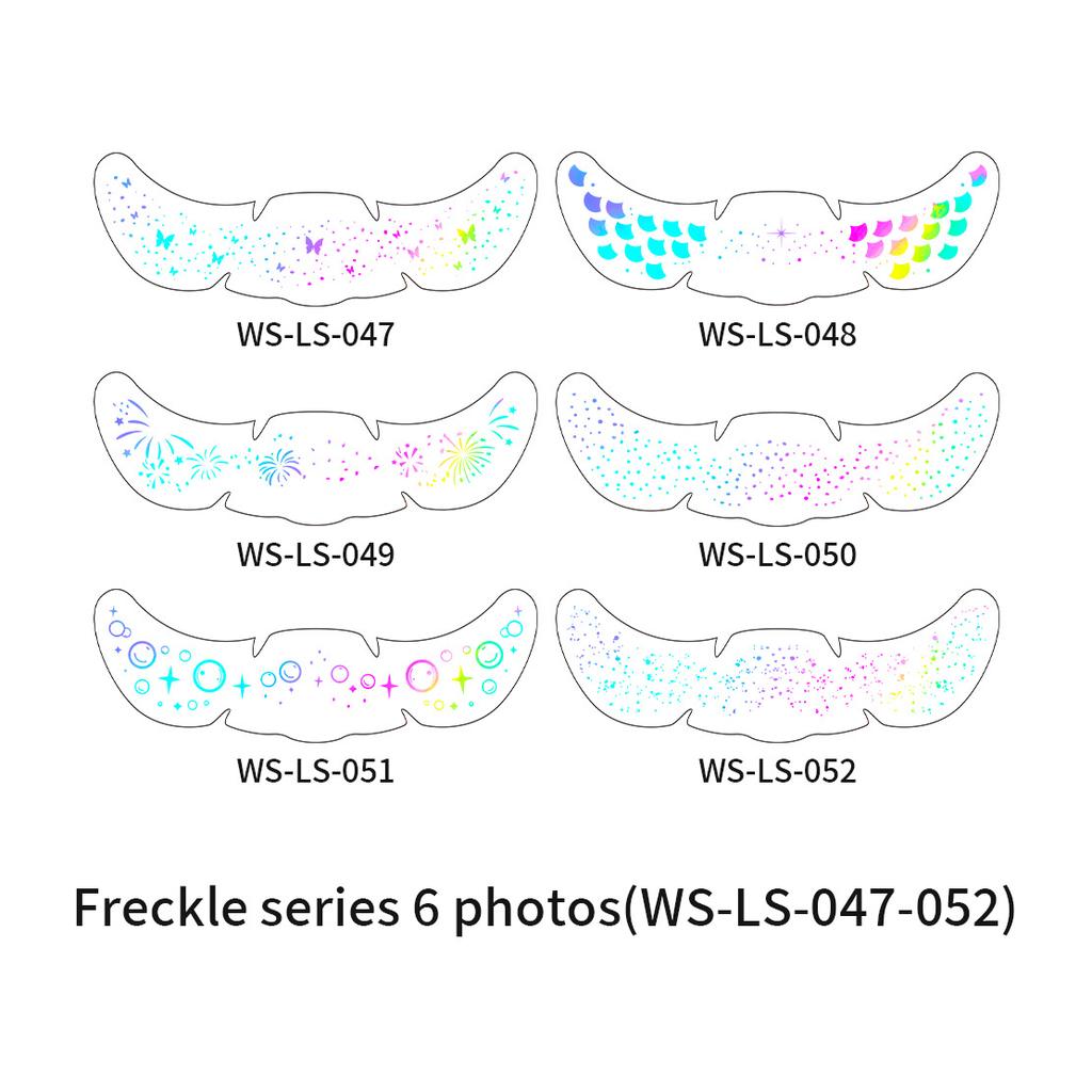 Cross Border New Holiday Series Laser Makeup Freckle Stickers Christmas Hot Stamping Party Glitter Facial