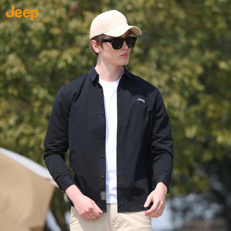JEEP Men s 100% Cotton Casual Long Sleeve Shirt M