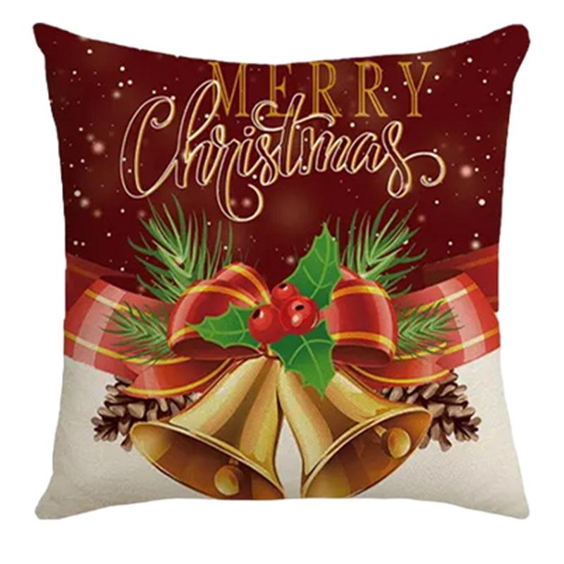 

Ins Christmas Ornament Ambiance Socks Bell Pillow Cover Sofa Snowman Gift Car Office Pillow Cover Cover Premium 45*45cm
