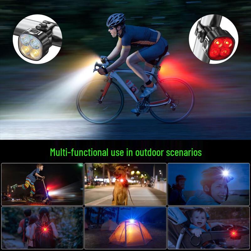 Longjian 4-LED Bicycle Front & Rear Light Set
