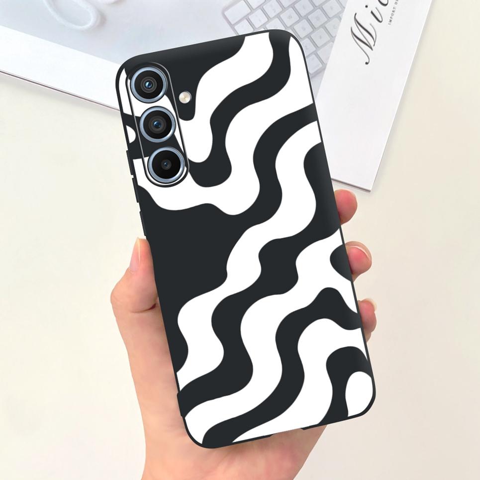 Soft Silicone Cases For Samsung Galaxy A54 5G A53 5G Case Samsung A23 4G 5G A12 A125F Bumper Shell Black Cat Stylish Coques Etui