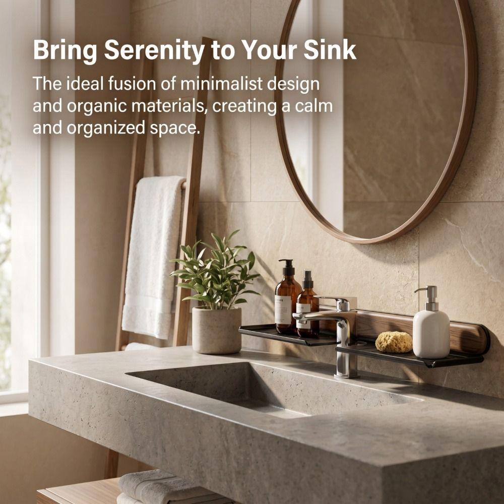 Without Holes Drilled Wall-Mounted Shelf Large Capacity Washroom Storage Shelf  Household