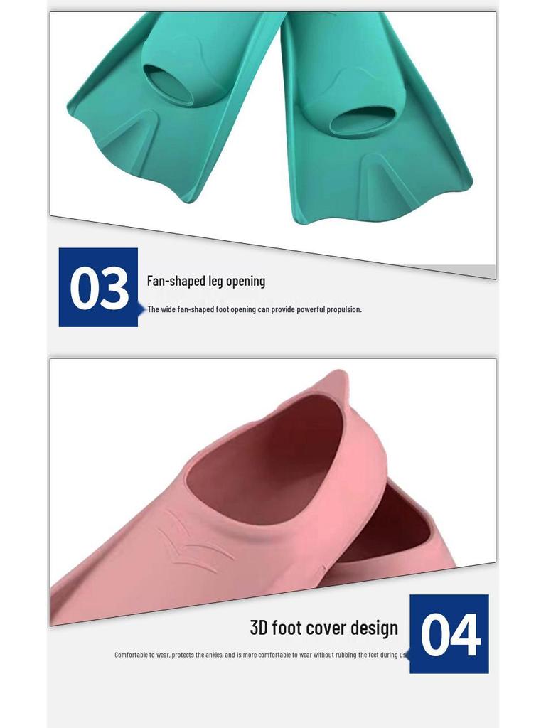 Silicone Freestyle Training Swim Fins for Adults & Children.