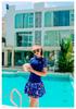 Women's Short-Sleeve Two-Piece Swimsuit: Slimming, Tummy-Covering; Ideal for Swimming, Hot Springs, Beach, or Surfing.