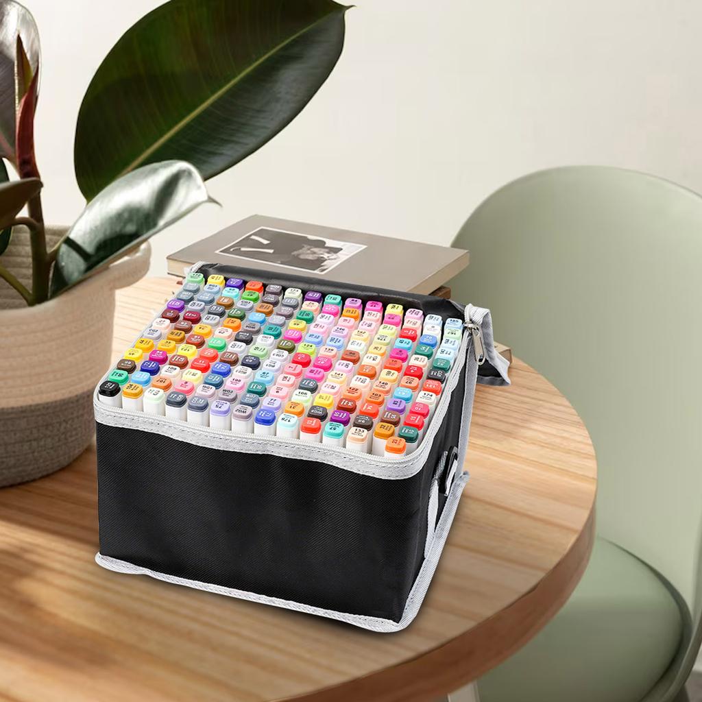 Set de markere cu vârfuri de pensulă pentru artiști adulți, ilustrații de colorat - markere din lemn de santal - pensulă cu vârf fin 144 ml