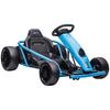 24V Drift Kart, Electric Ride-On Racing Go Kart W/ 2 Speeds, Steering Wheel, Pedals for Kids Aged 8-12, Blue